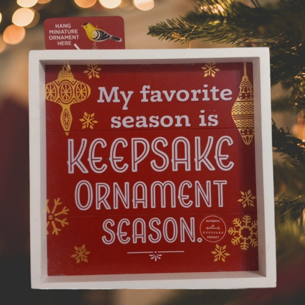 Hallmark Keepsake Christmas Ornament season Sign Block White Elephant Gift